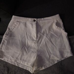She + Sky High Waist White Shorts